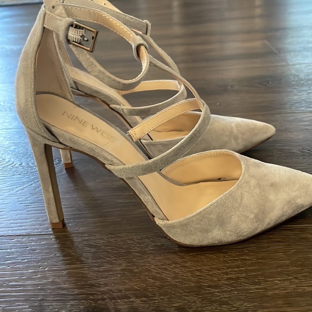 Grey Suede Heels - Nine West
